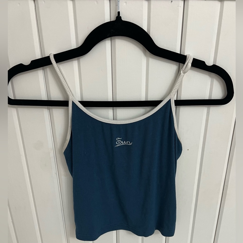Crop Top (Embroidered word “Sun”) No Tags